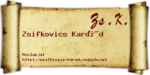 Zsifkovics Karád névjegykártya